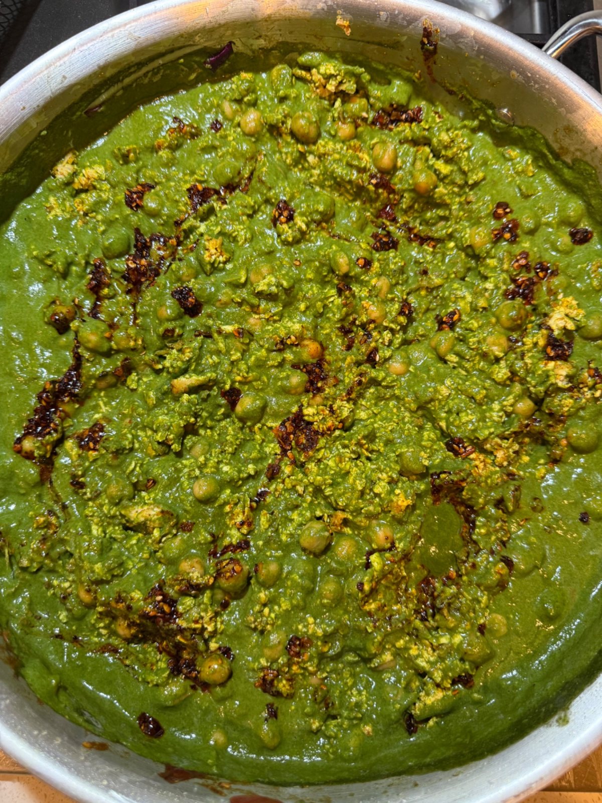 Spinach Chickpea Curry with Crispy Tofu